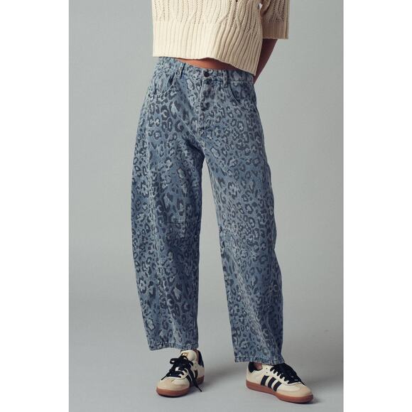 Urban Daizy Leopard Print Relaxed Straight Denim Pants - Picture 8 of 15